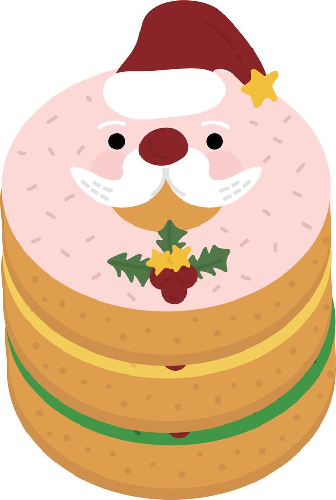 papel de donut.wrapping de natal. suprimentos de impressão de natal. pessoas de festa de natal feliz comemorando ilustração plana de natal vetor