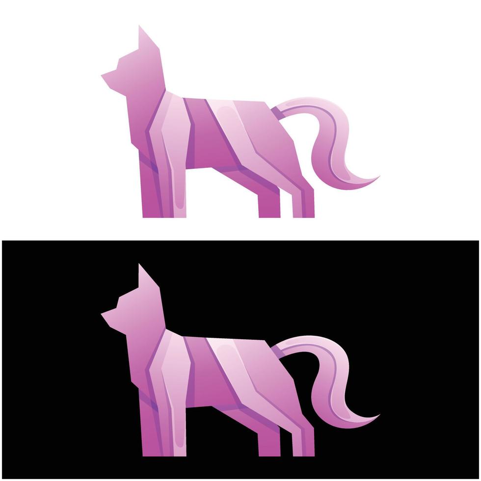 ilustração de logotipo vetorial gato gradiente colorido estilo vetor