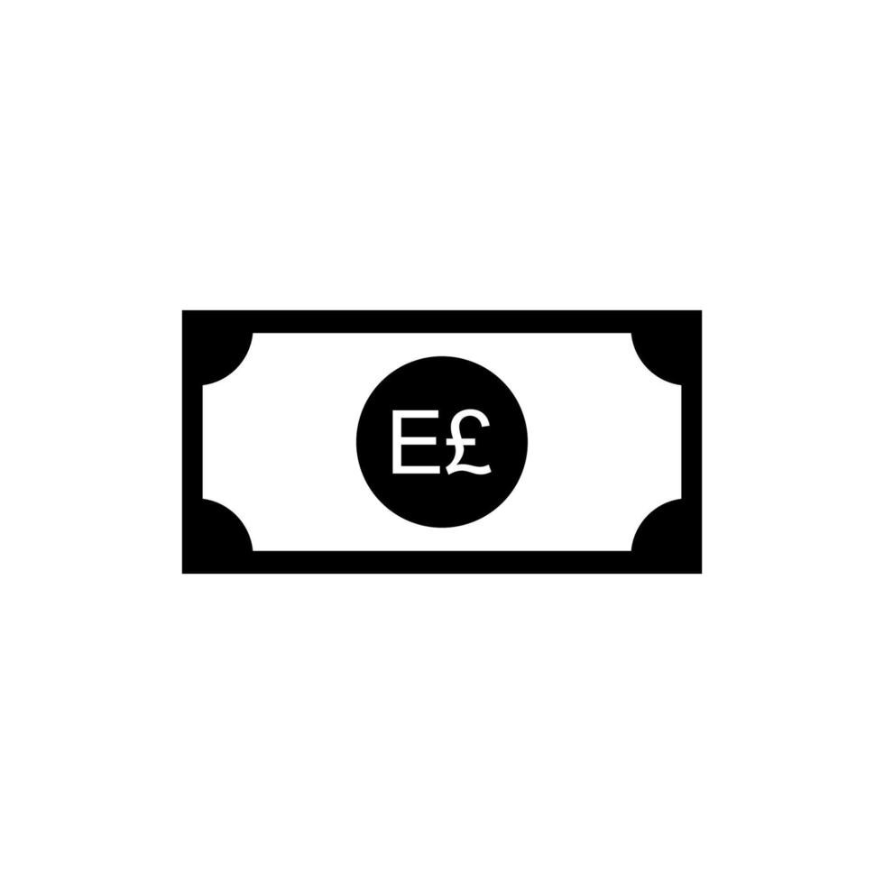 símbolo de ícone de moeda egípcia, libra egípcia, por exemplo. ilustração vetorial vetor