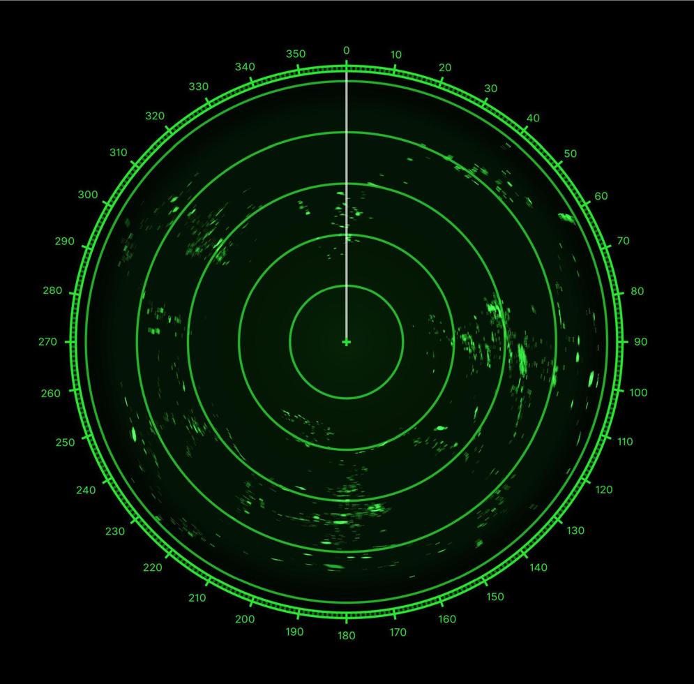 radar de navio, tela de sonar, varredura de mira de alvo militar vetor