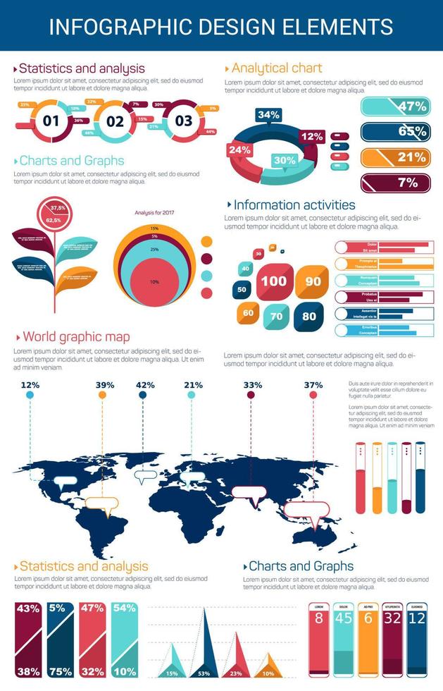 elemento de design infográfico com gráfico e gráfico vetor