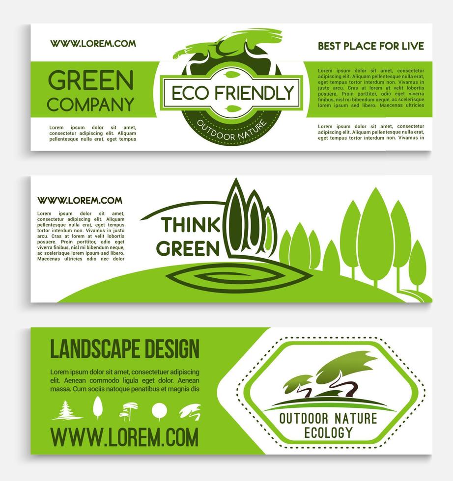 modelo de banner de ecologia para design de negócios verde vetor