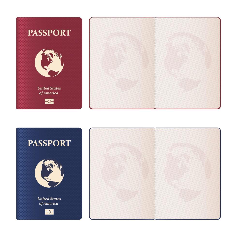 ilustração realista de passaporte vetor