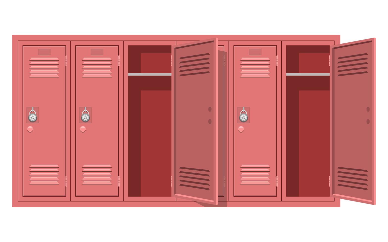 ilustração de armário vermelho escolar vetor