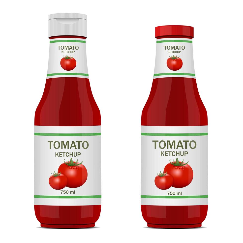 garrafa de ketchup isolada vetor