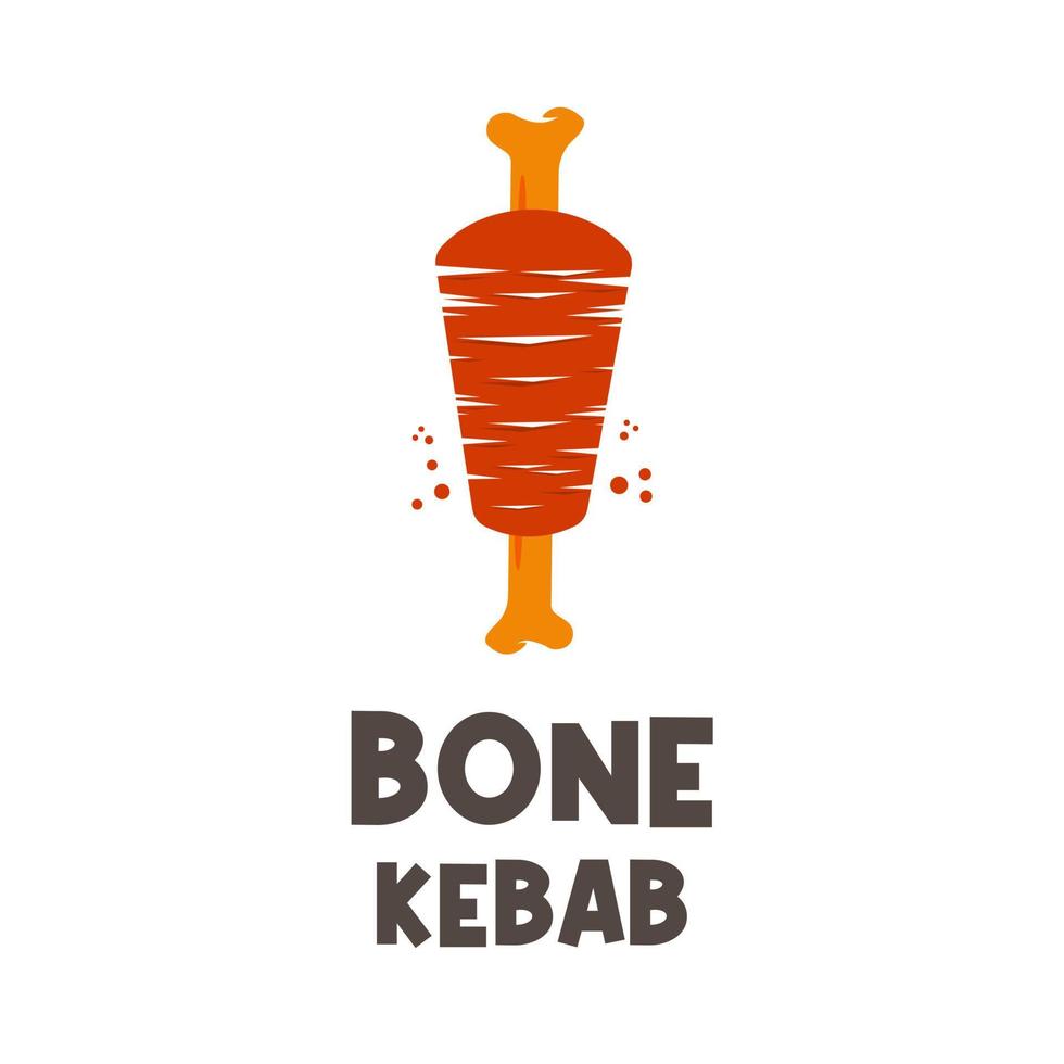 logotipo de ilustração vetorial de kebab vermelho fresco grelhado vetor