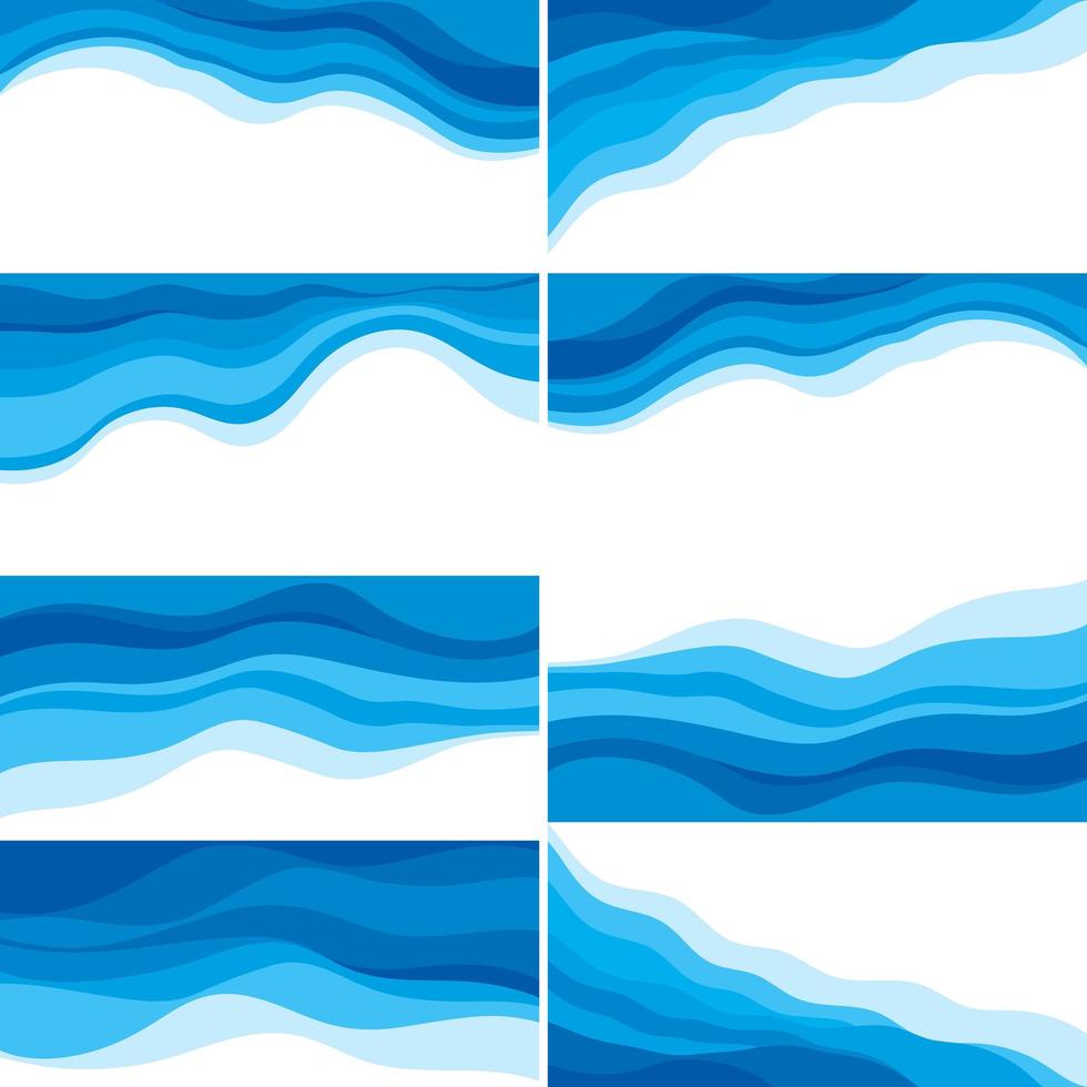 coleção abstrata de ondas de água vetor