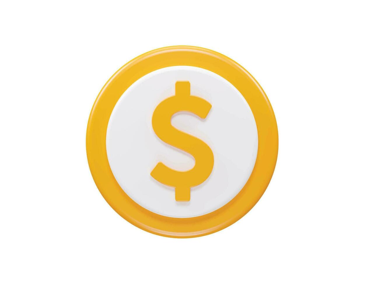 elemento de renderização 3d de ícone de dólar vetor