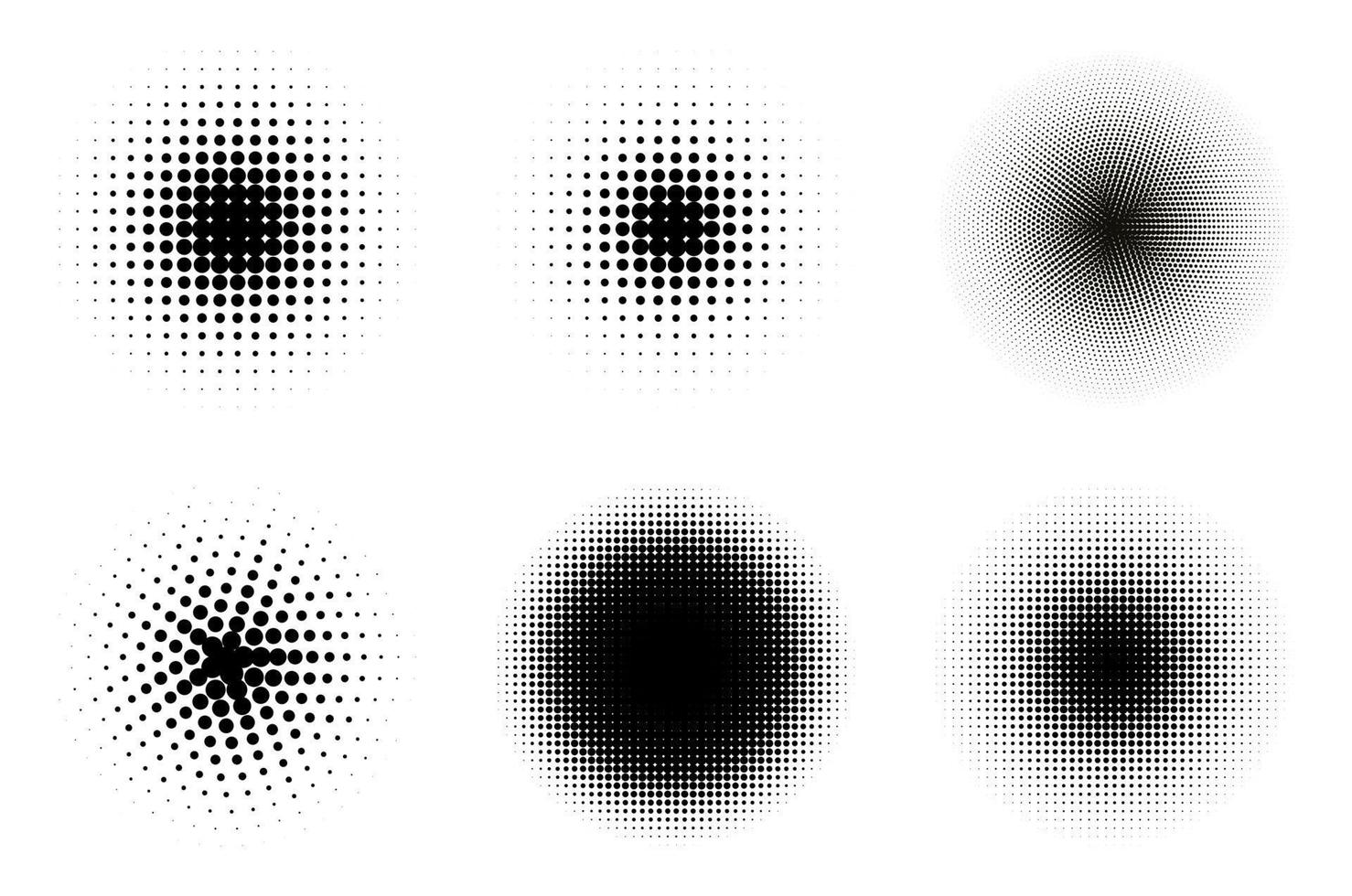Conjunto de vetor de grunge de textura de meio-tom. padrão de ponto de meio-tom de fundo. padrão de meio-tom de pontos gráficos. eps 10.