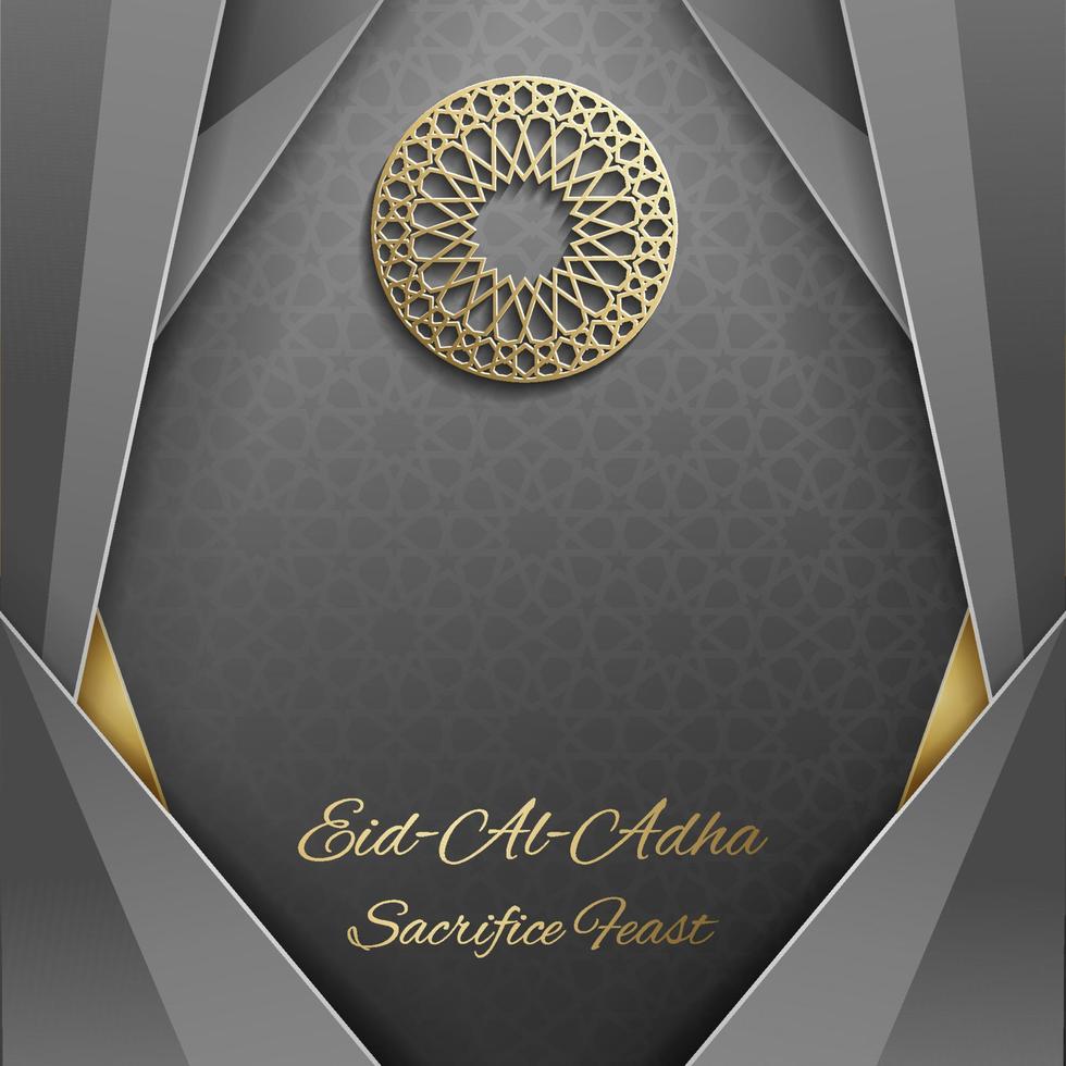 cartão de saudação eid mubarak com ornamento islâmico, padrão árabe de modelo de design vetorial. vetor