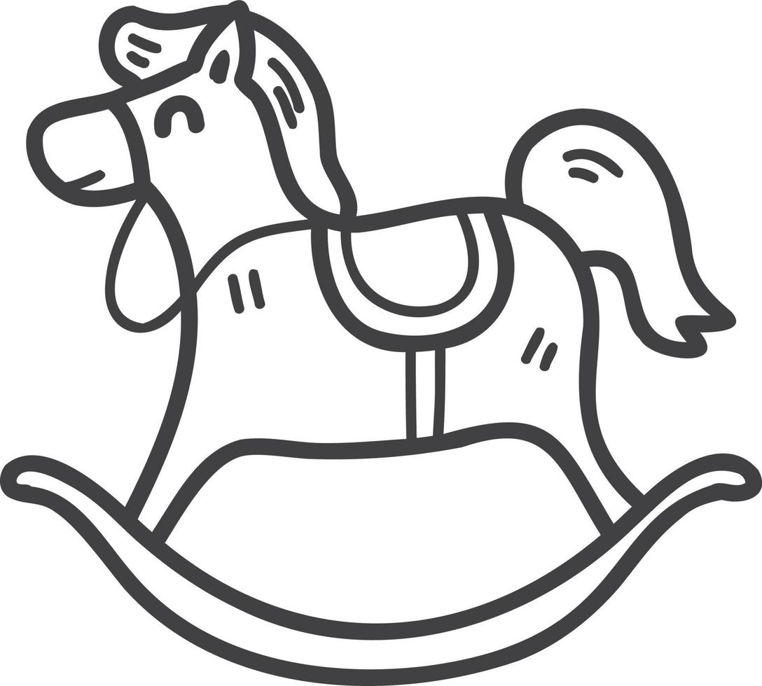 ilustração de boneca de cavalo ou pônei desenhado à mão vetor