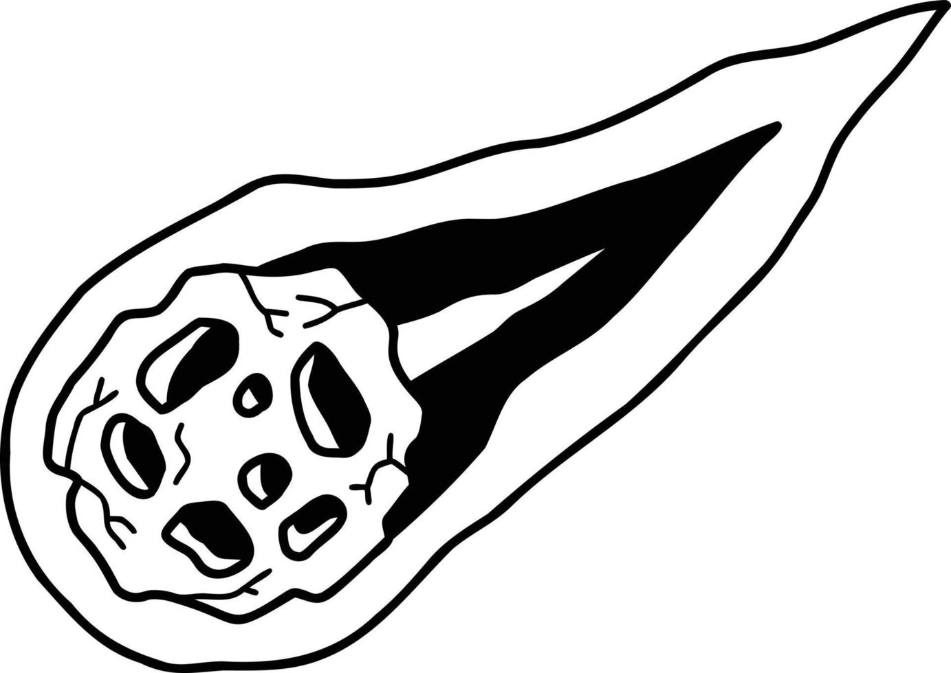 ilustração de meteoro desenhada à mão vetor