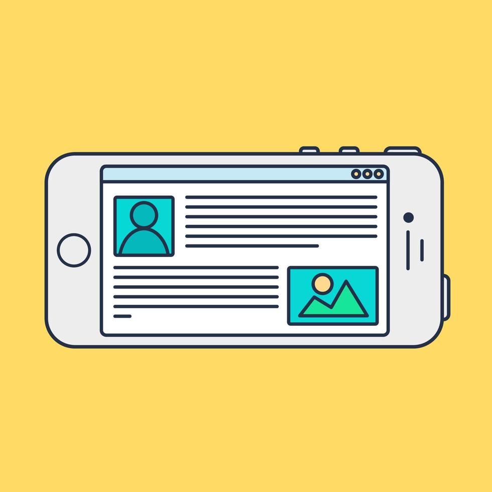 modelo da web de site para smartphone ou formulário de artigo vetor