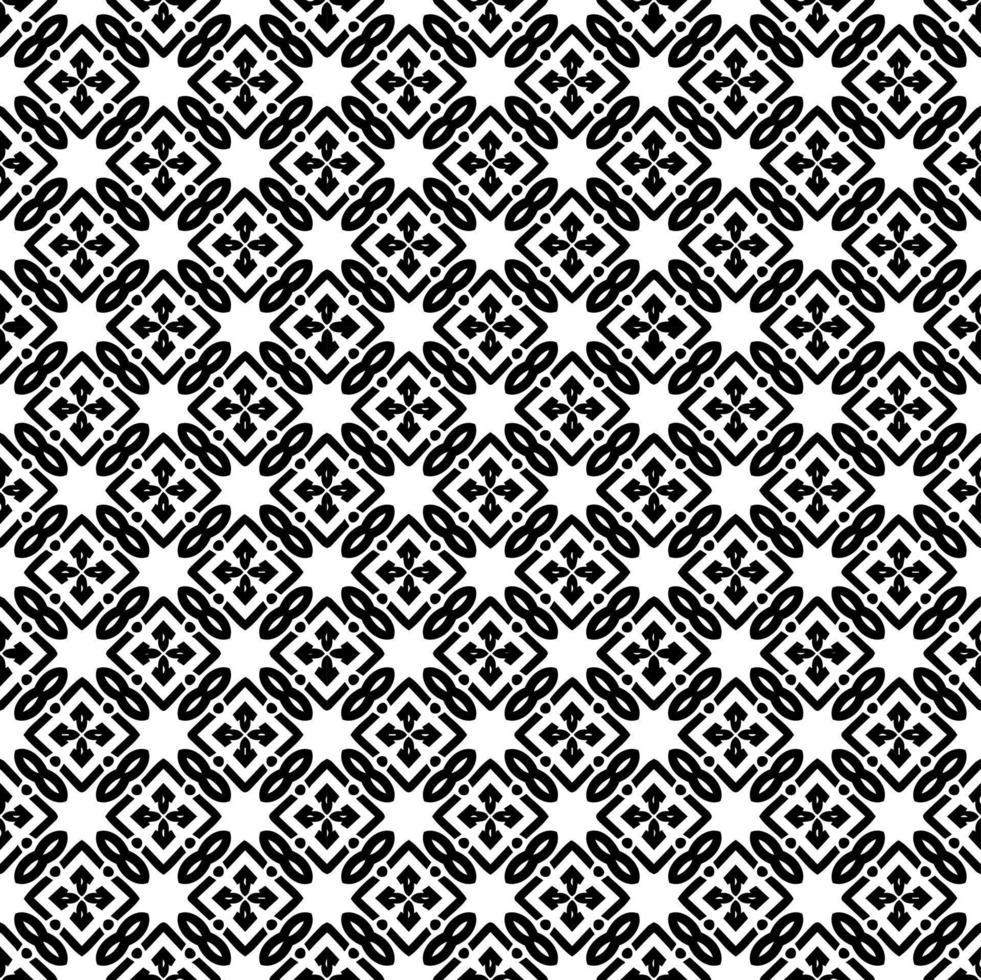 textura padrão sem costura preto e branco. design gráfico ornamental em tons de cinza. ornamentos em mosaico. modelo de padrão. vetor