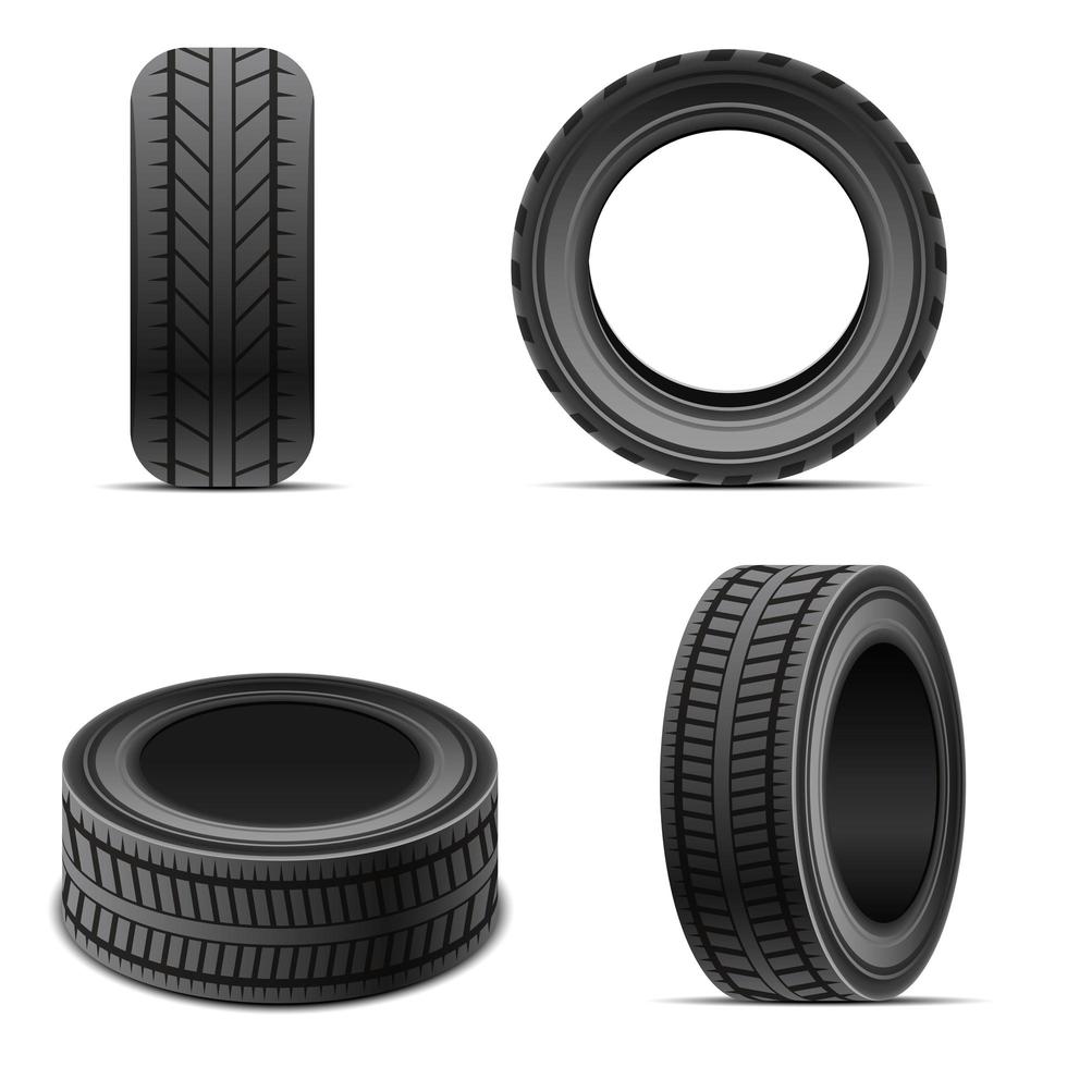 pneus de carro isolados vetor