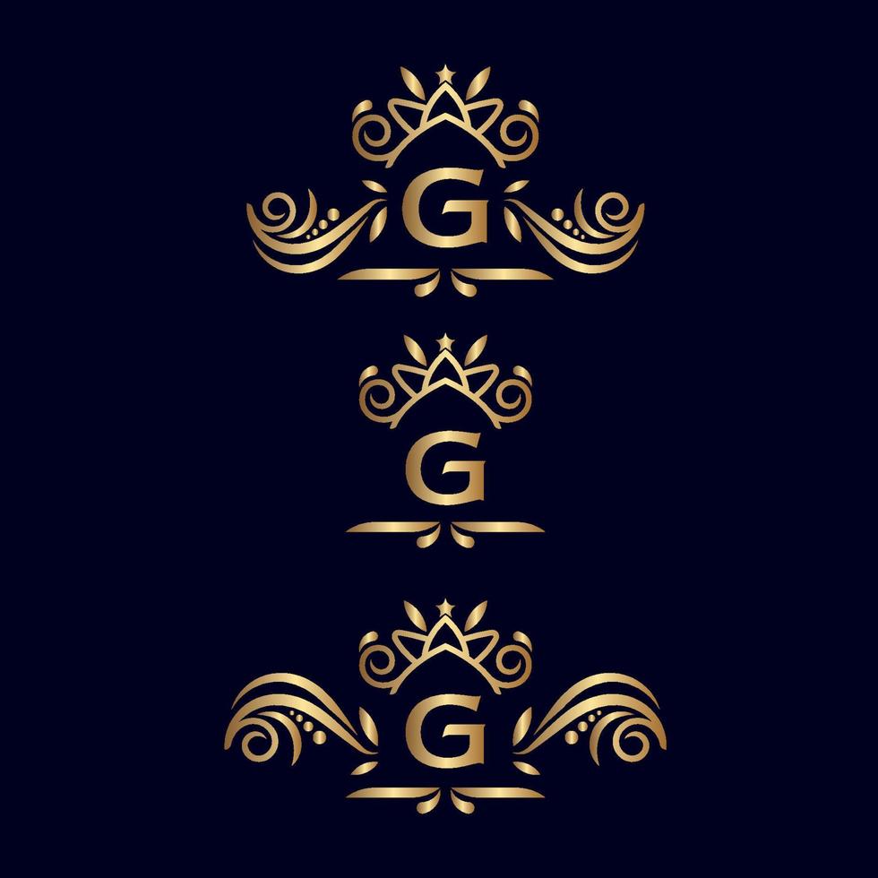 letra de logotipo ornamentado de luxo real g vetor