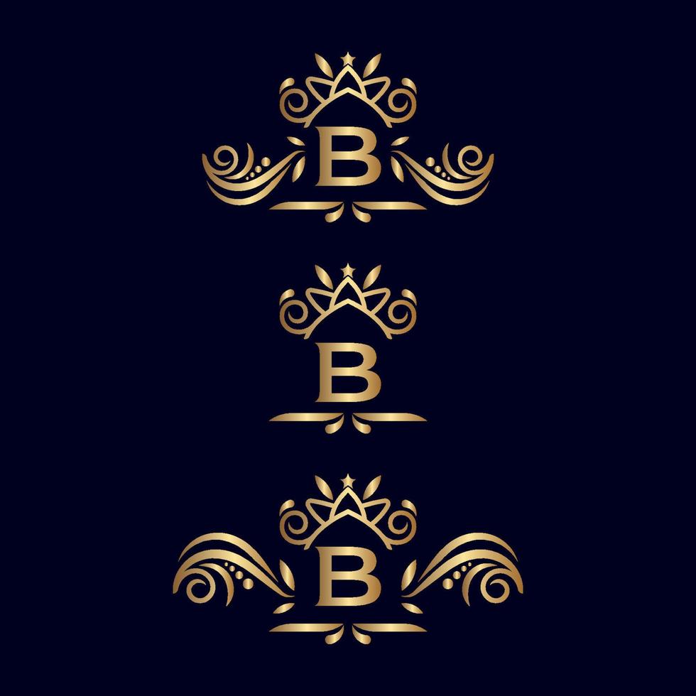 letra de logotipo ornamentado de luxo real b vetor