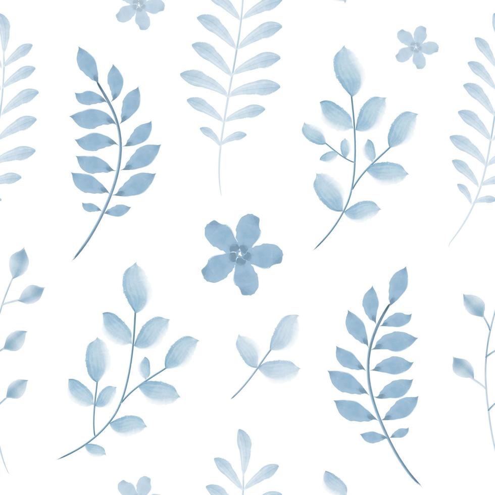 sem costura padrão com galhos em aquarela e flores. ilustração vetorial botânica desenhados à mão sobre fundo branco. perfeito para impressão, papel de parede, tecido, cartões postais, azulejos. vetor