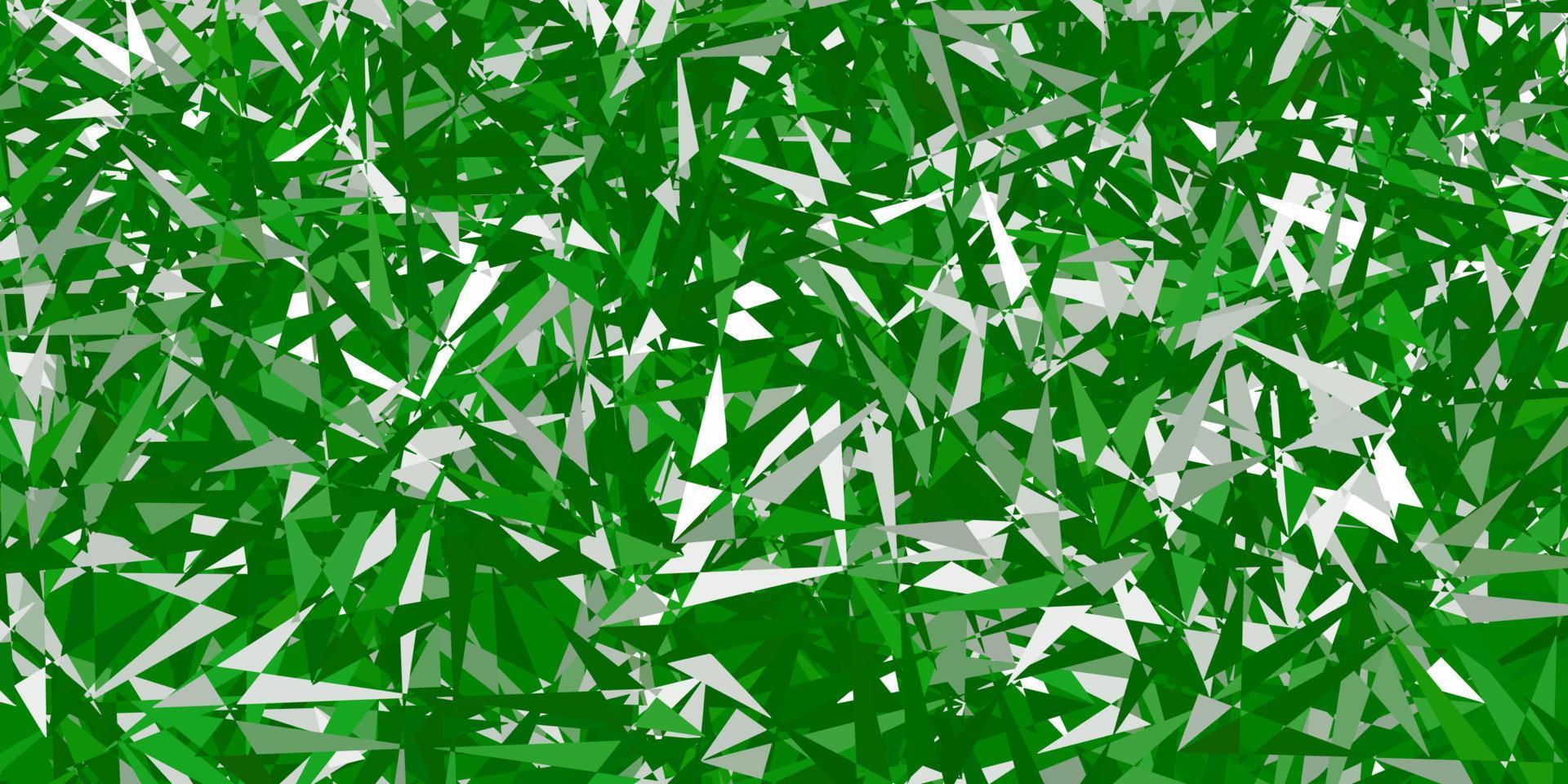 modelo de vetor verde claro com formas de triângulo.