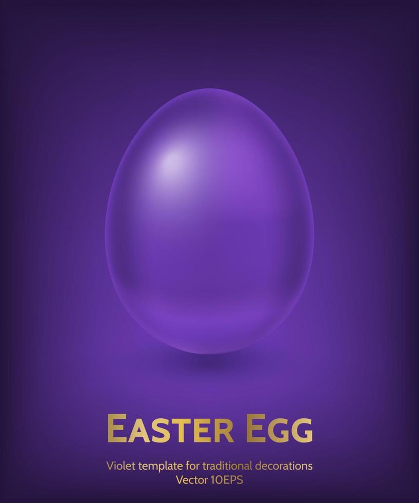 modelo de ovo de páscoa de cor violeta vetor
