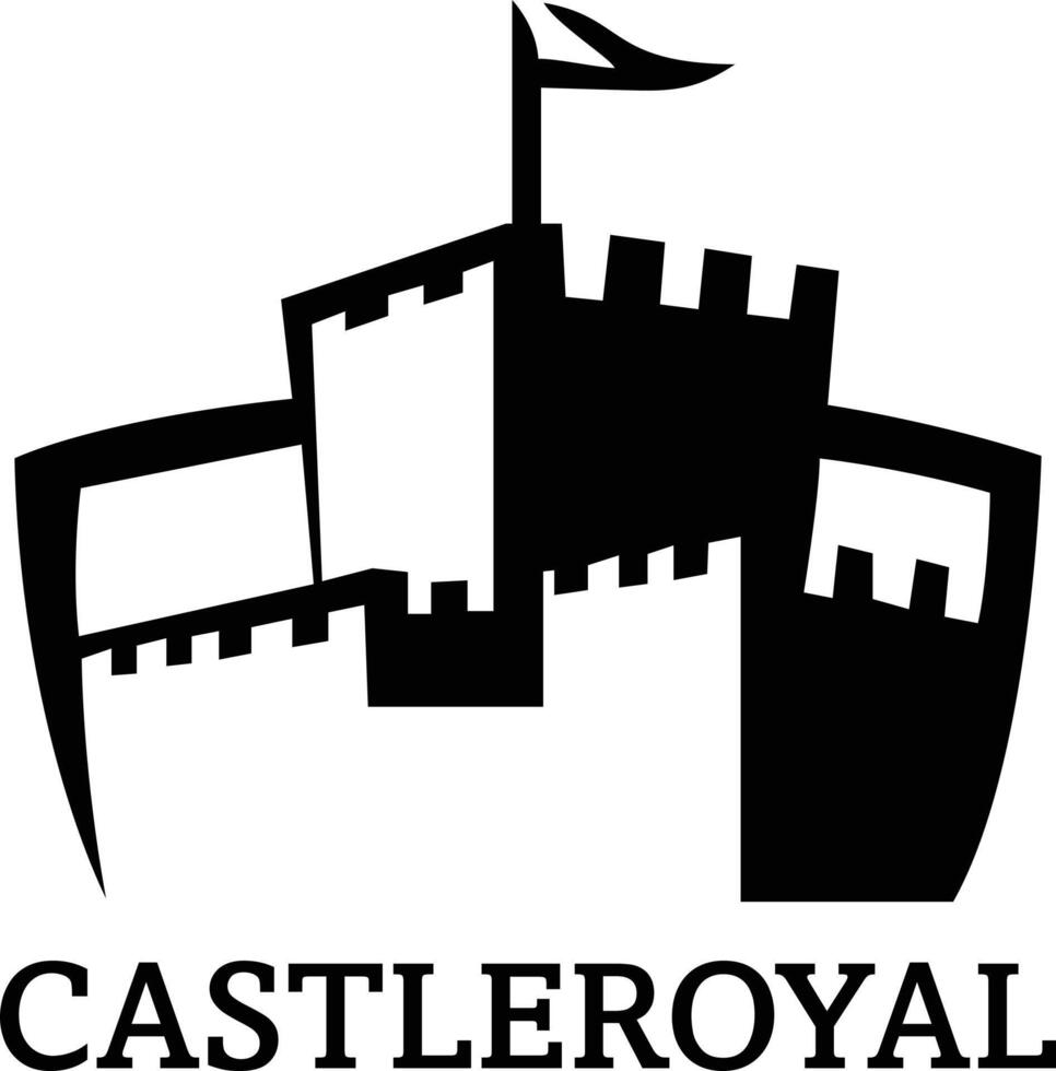 vetor de conceito de design de logotipo do castelo. vetor de modelo de logotipo da torre do castelo.