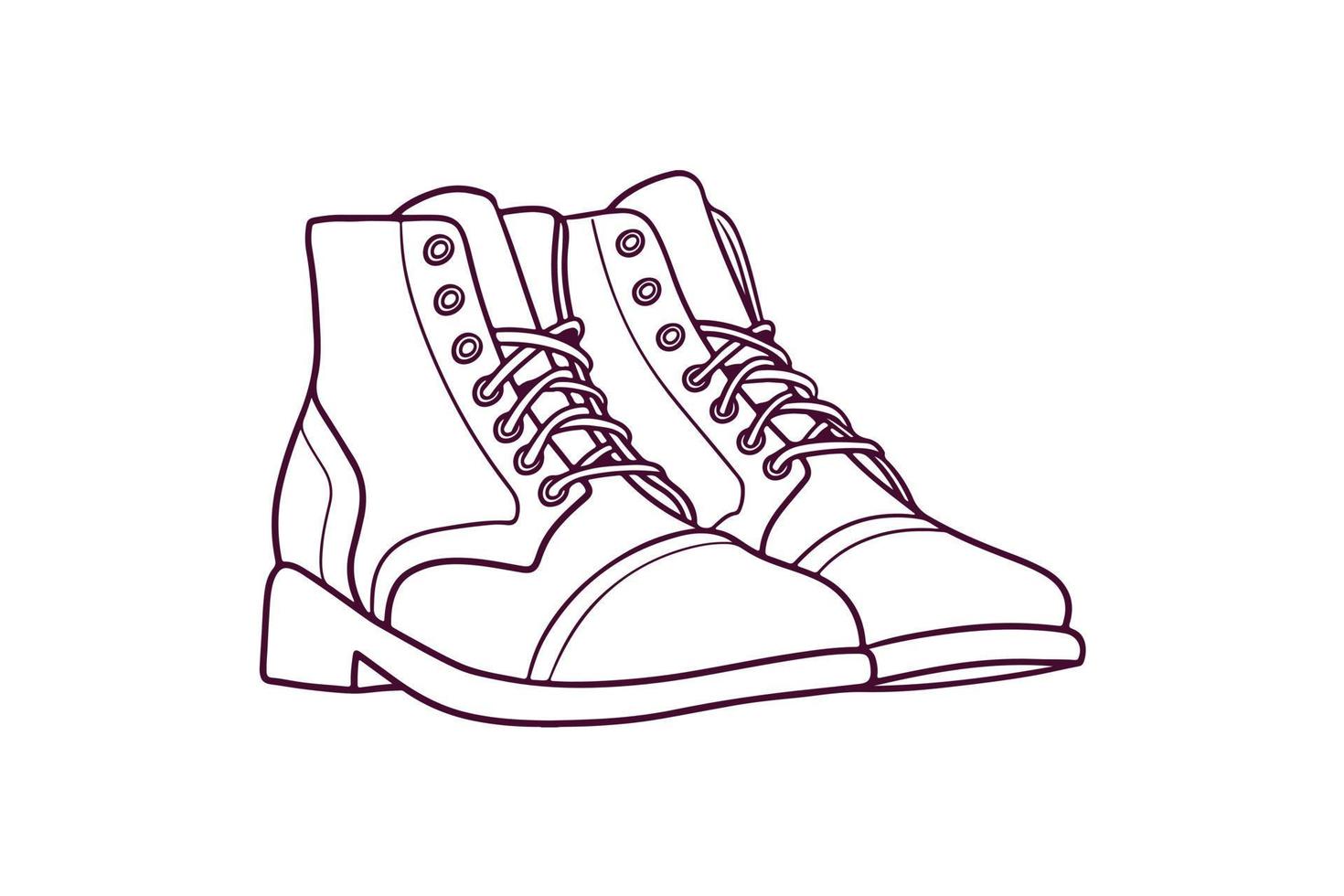 par de botas ilustração vetorial de estilo desenhado à mão vetor