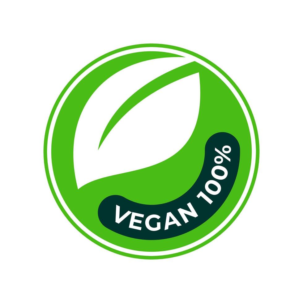 adesivo de rótulo de produto de comida vegana ou orgânica para rotulagem de alimentos ou cosméticos vetor