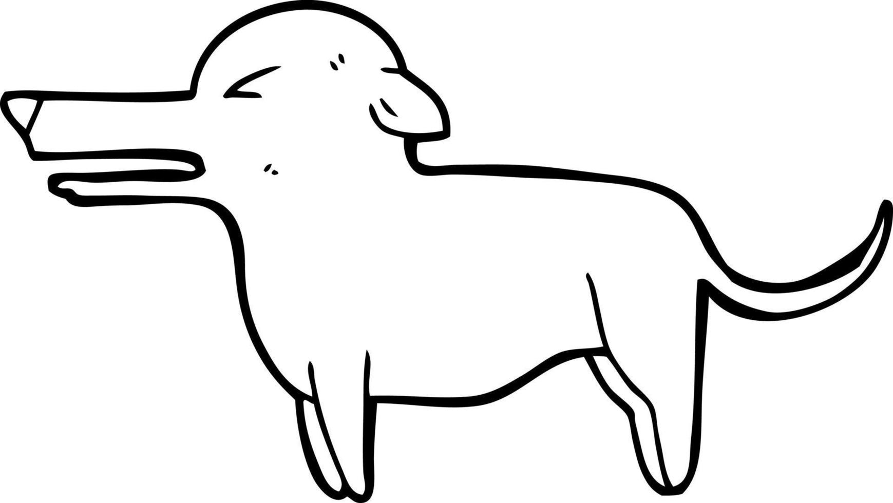 desenho de linha cão de desenho animado vetor