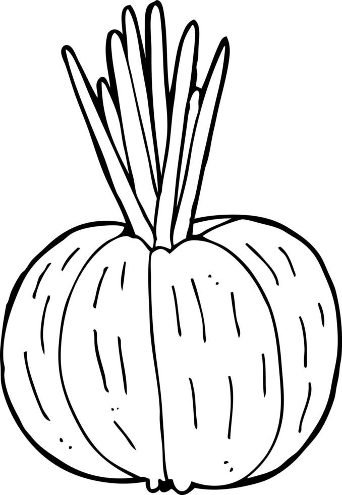 desenho de linha vegetal de desenho animado vetor