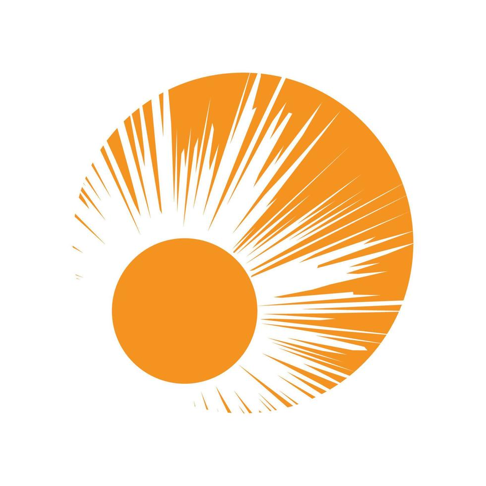 modelo de ícone de vetor de logotipo de ilustração de sol