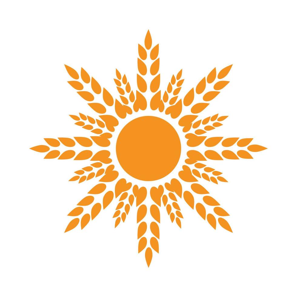 modelo de ícone de vetor de logotipo de ilustração de sol