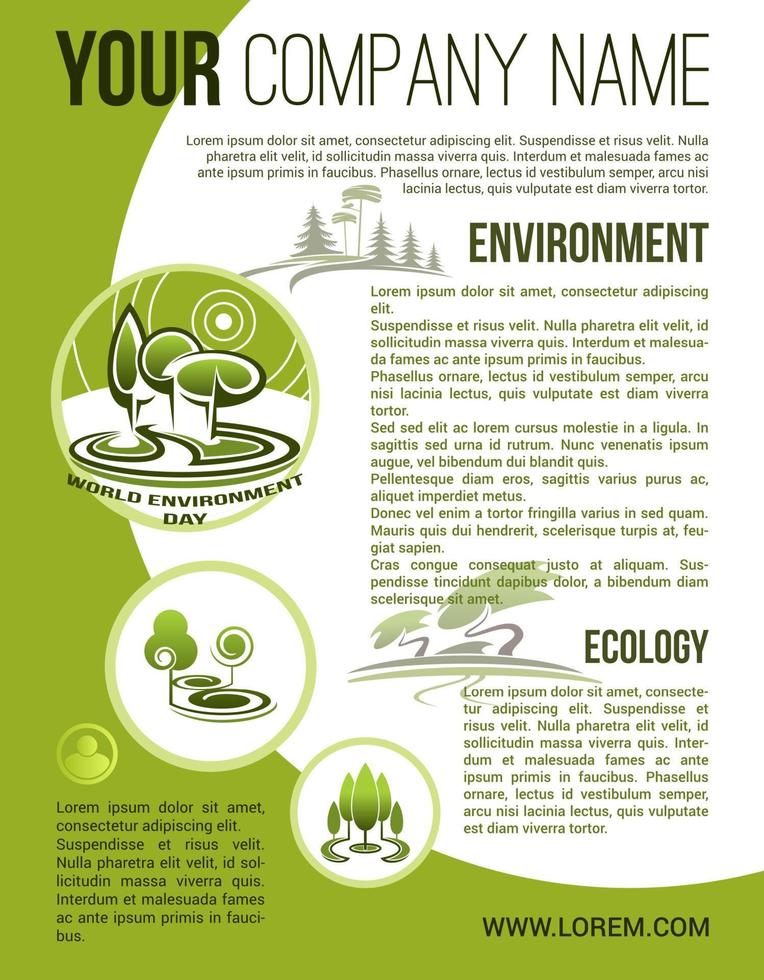 cartaz de vetor de empresa de ambiente de ecologia verde