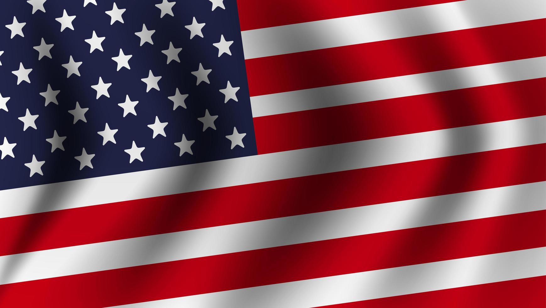 realista bandeira americana acenando vetor