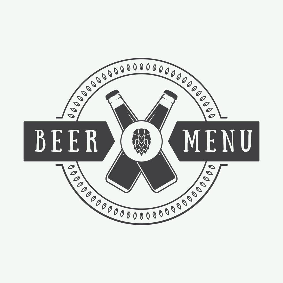 logotipo de cerveja em estilo vintage. ilustração vetorial vetor