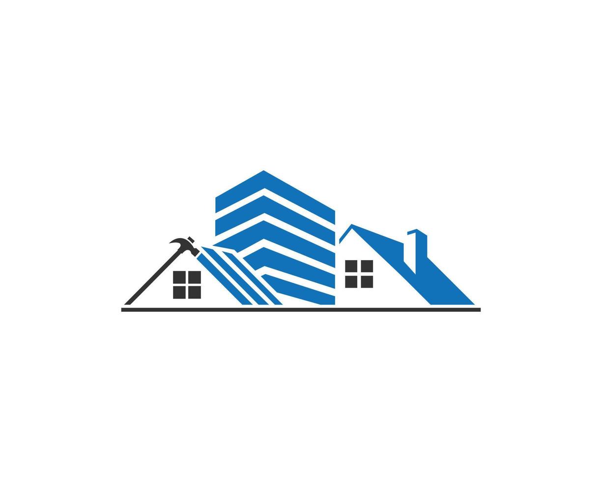 serviço doméstico criativo e modelo de design de logotipo de conceito de construção residencial. vetor