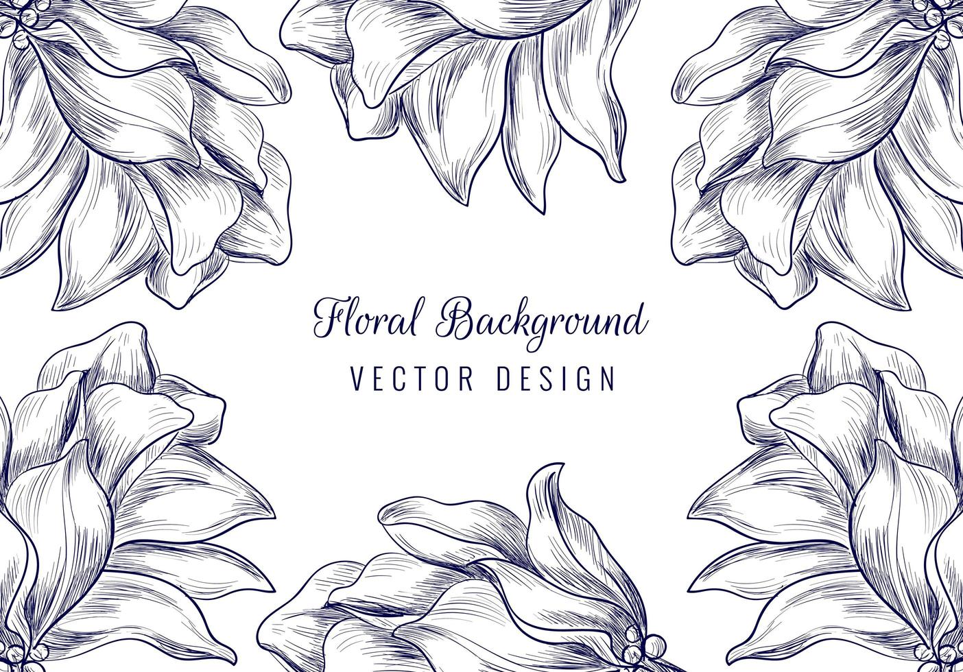 mão desenhada ornamento floral flor moldura vetor