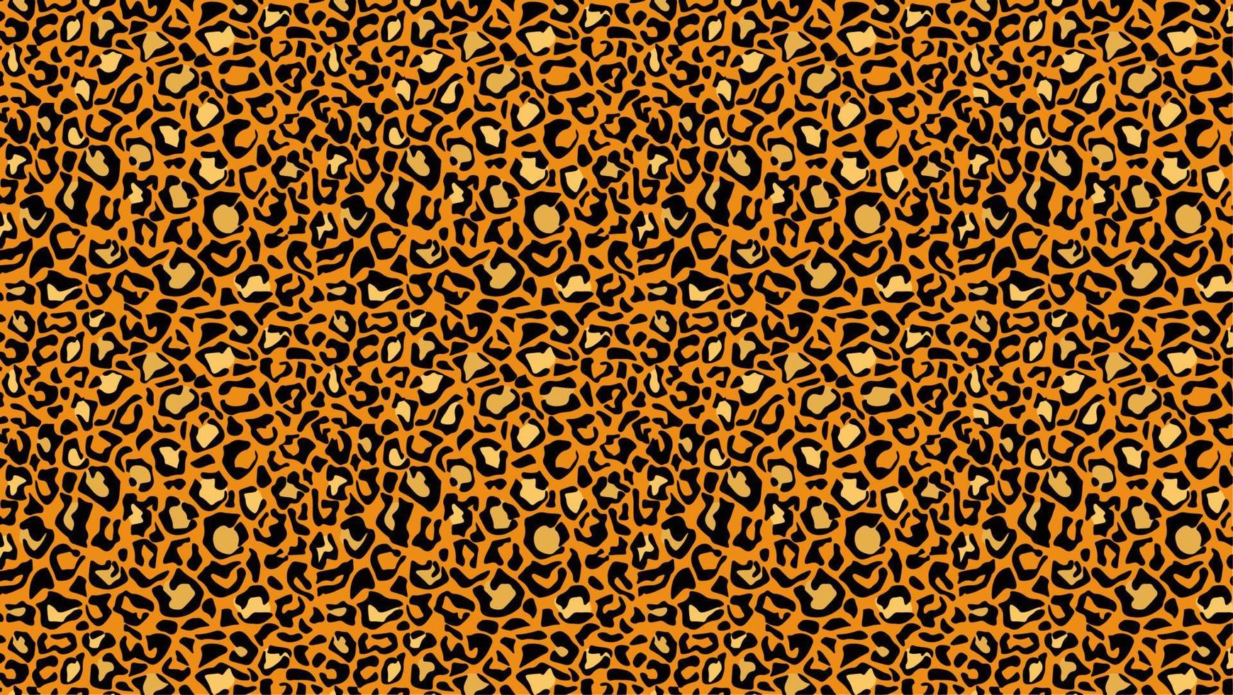 fundo de rendilhado de couro de leopardo. manchas de pantera amarela com contornos de onça preta no esquema de cores de vetor de chita laranja.