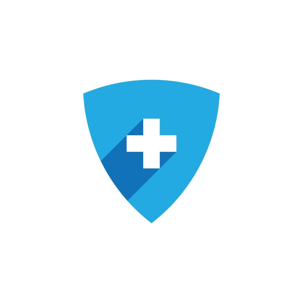 ícone de escudo médico azul vector