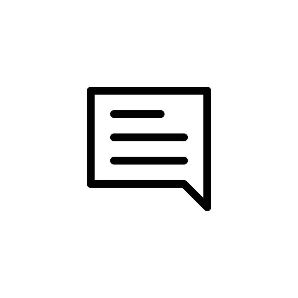 bolha de fala com logotipo de ícone de contorno de texto vetor