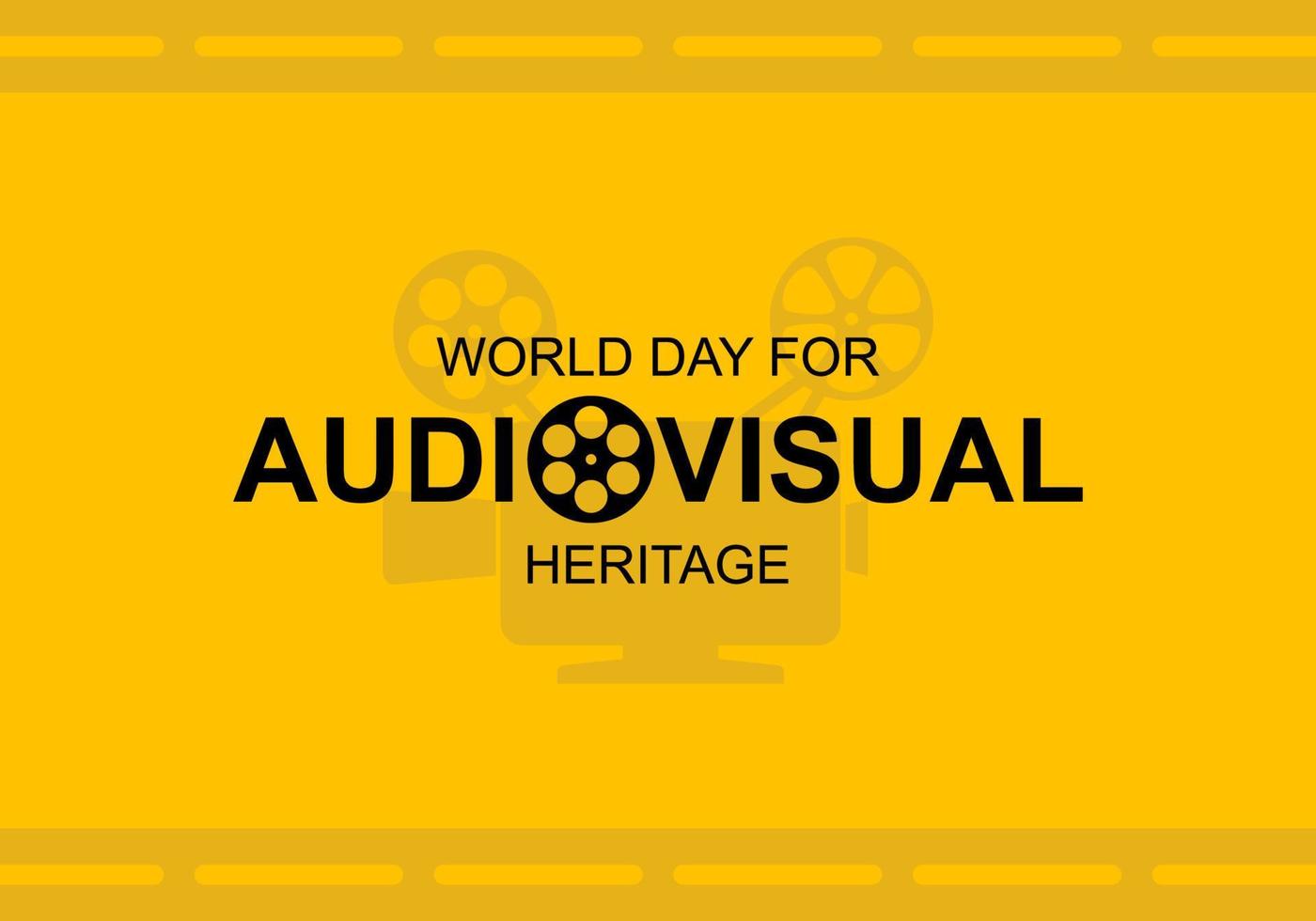 dia mundial do fundo do patrimônio audiovisual com câmera grande vetor