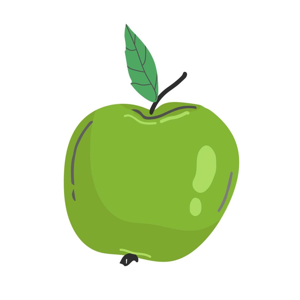 ilustração em vetor de ícone de maçã verde isolado no branco