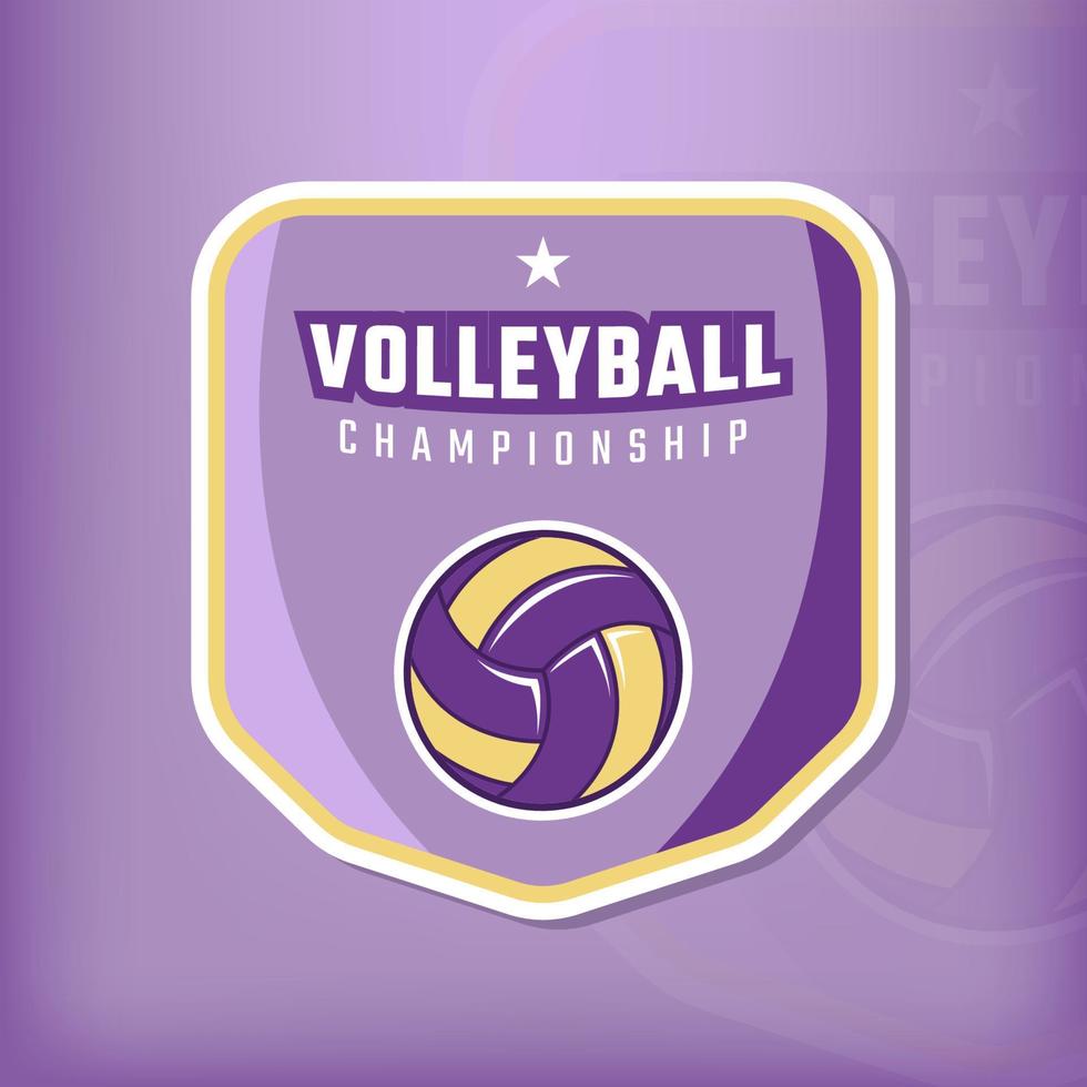 elementos de design para o logotipo do campeonato de vôlei vetor