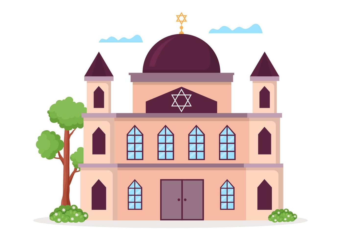 construção de sinagoga ou templo judaico com local de culto