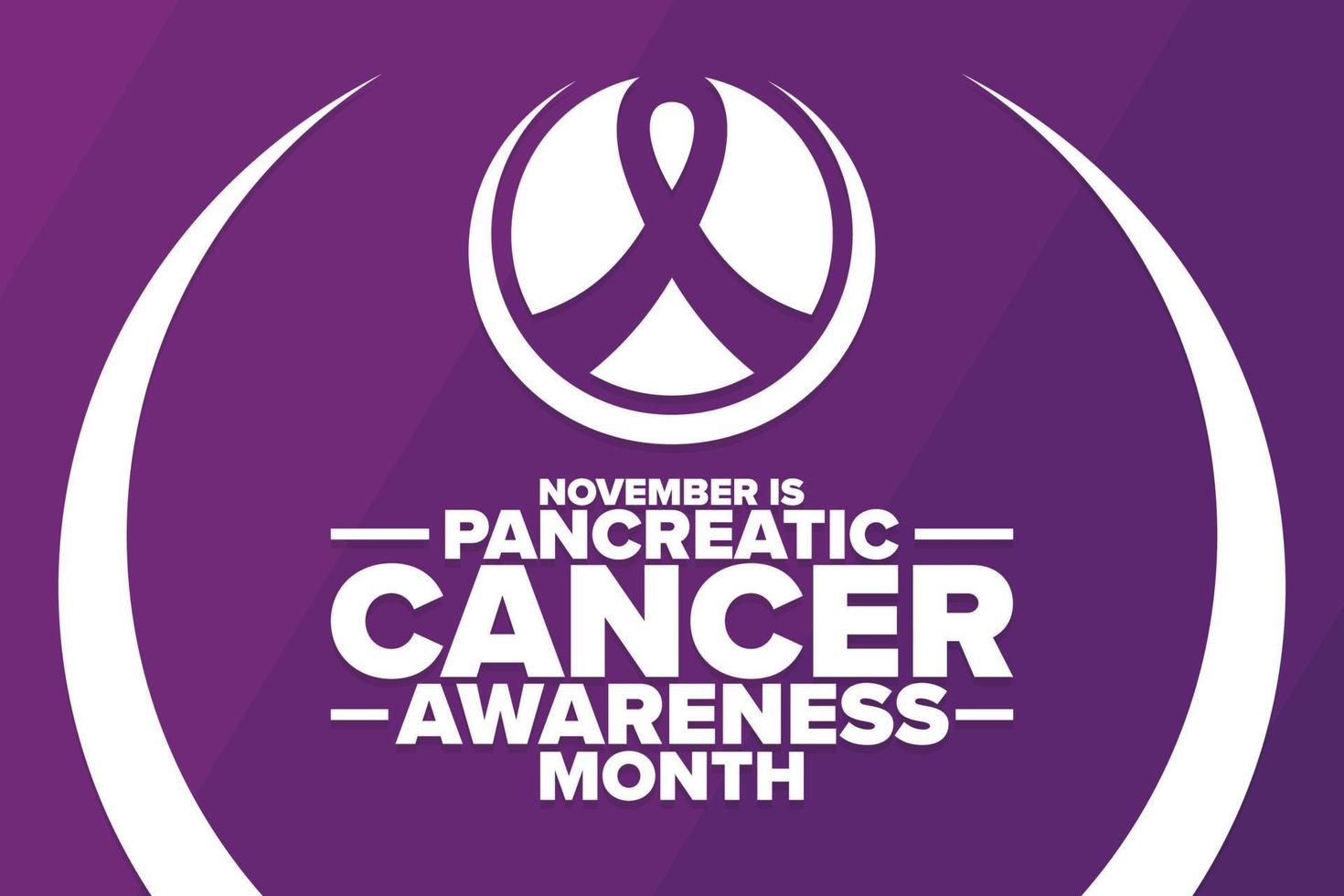 novembro é o mês de conscientização do câncer de pâncreas. conceito de férias. modelo para plano de fundo, banner, cartão, pôster com inscrição de texto. ilustração em vetor eps10.