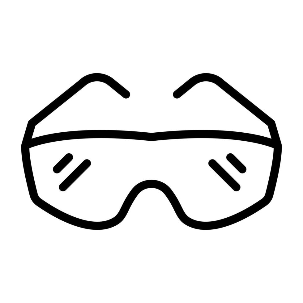 um ícone de linha editável de óculos de segurança vetor