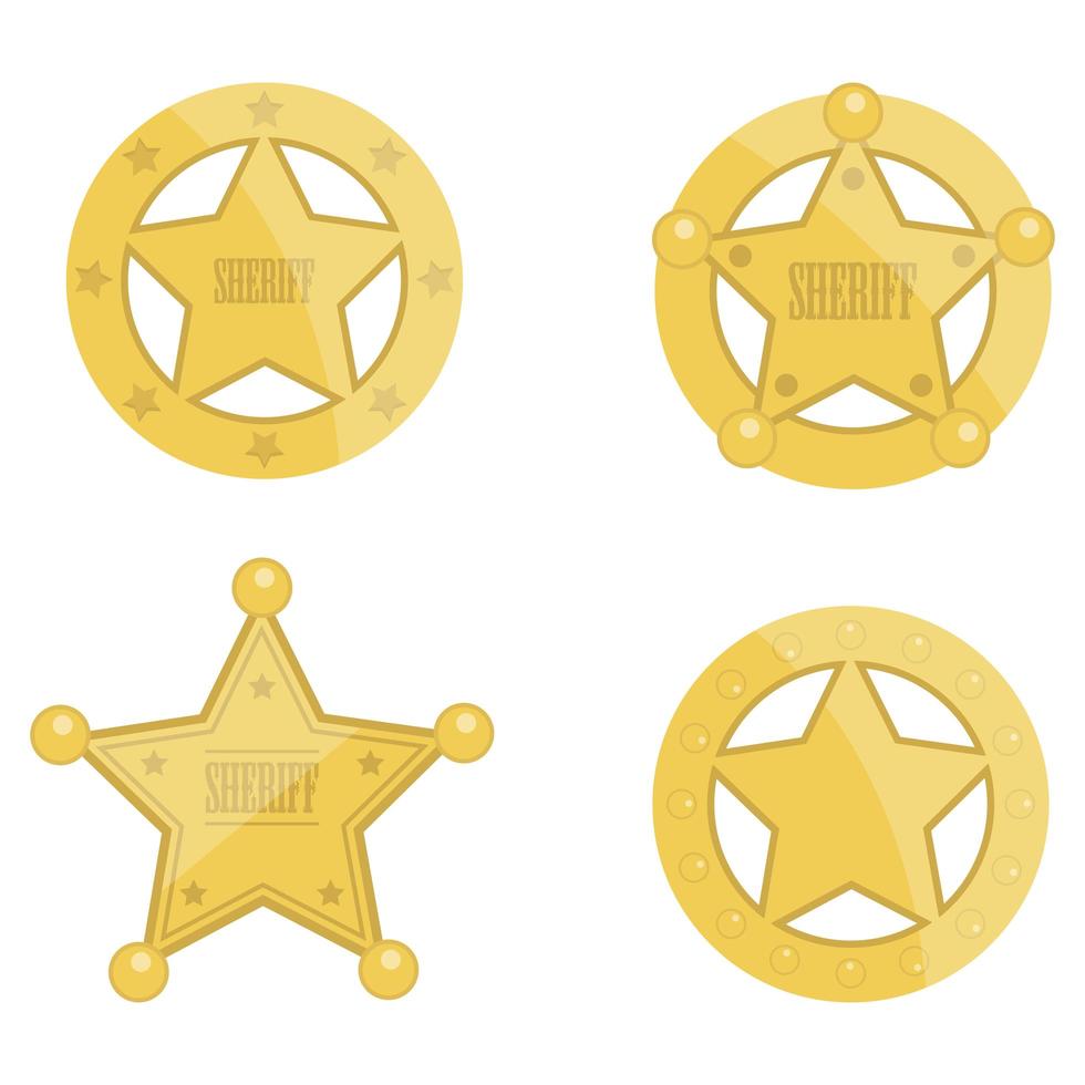 emblemas de estrela do xerife vetor