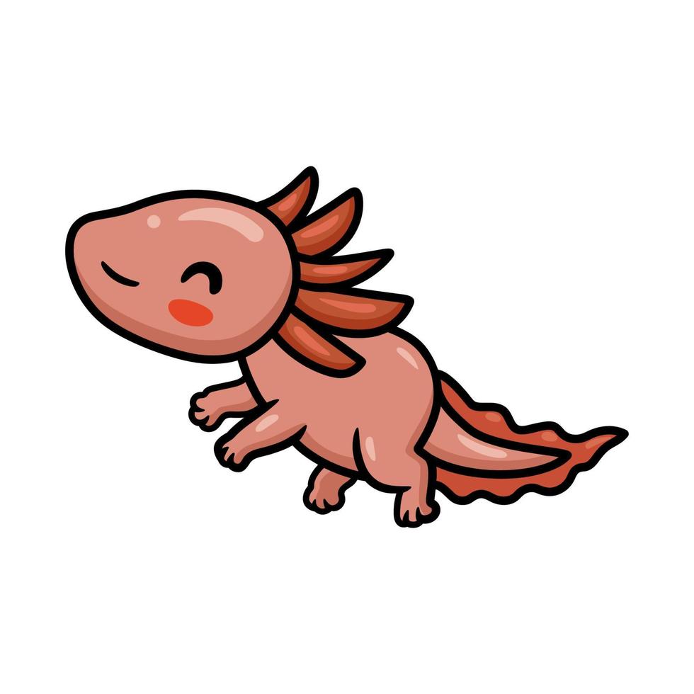 ilustração em vetor de desenho animado axolotl fofo