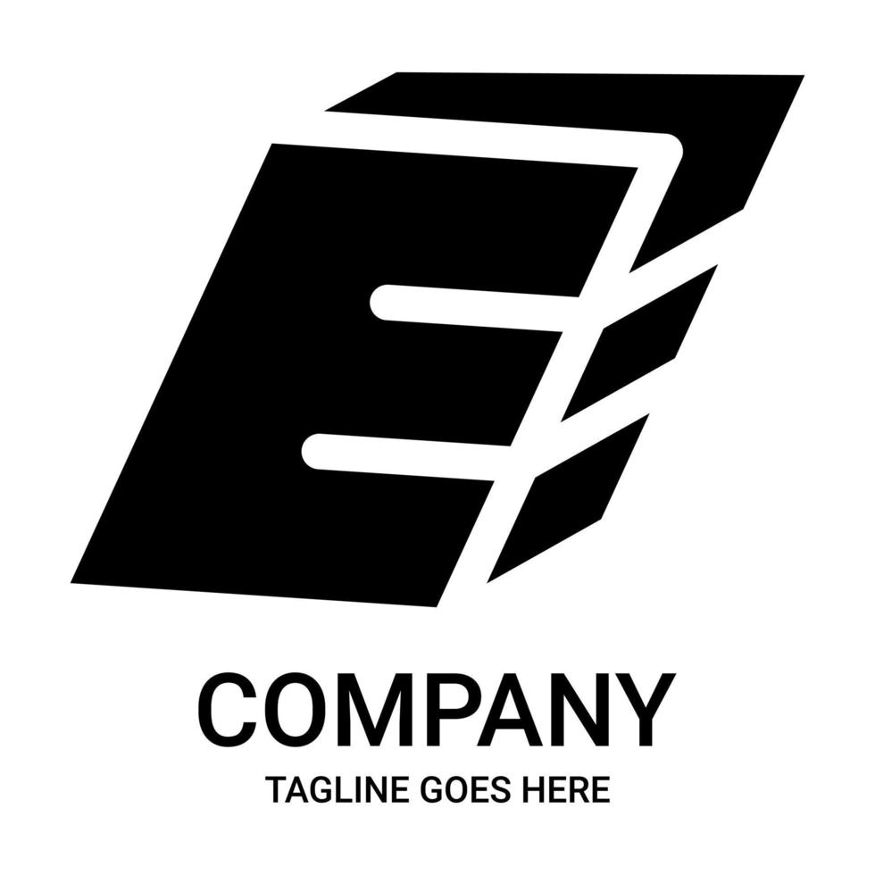 design de logotipo abstrato letra e vetor