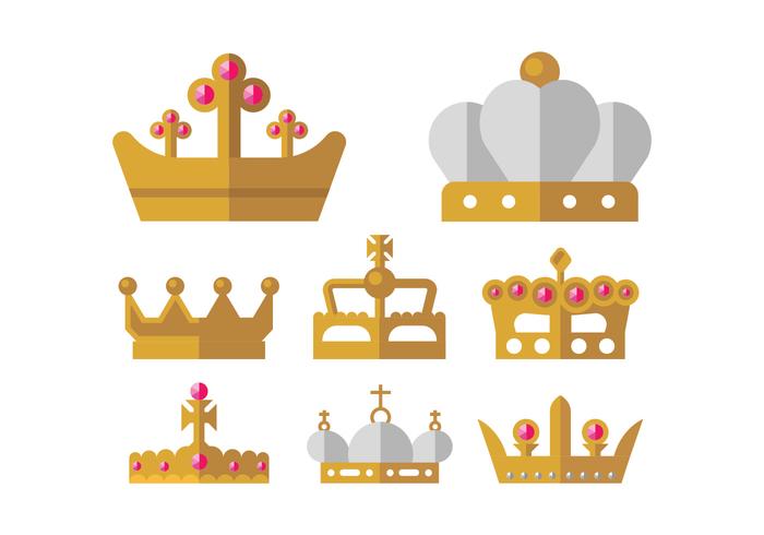 Ícones vetoriais coroa dourada vetor