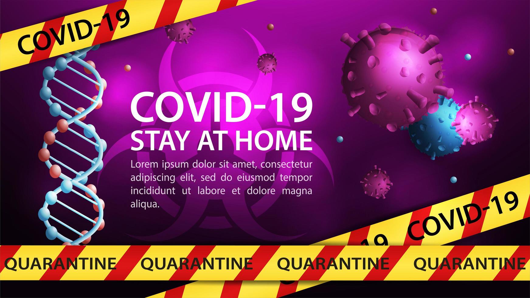 modelo de banner de perigo de coronavírus vetor